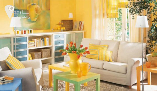 استفاده از رنک زرد در رنگ آمیزی منزل، شور و هیجان منتقل می کند
